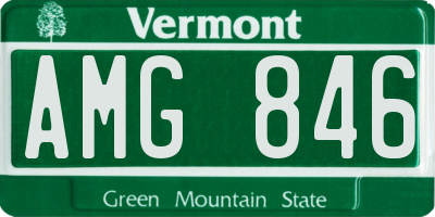 VT license plate AMG846
