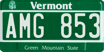 VT license plate AMG853