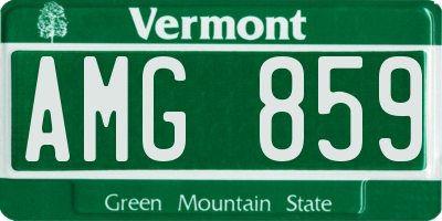 VT license plate AMG859