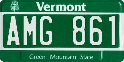 VT license plate AMG861