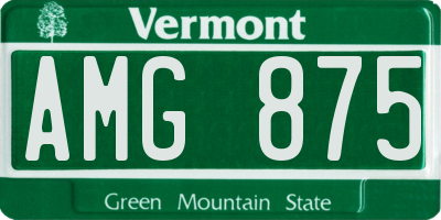 VT license plate AMG875
