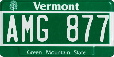 VT license plate AMG877