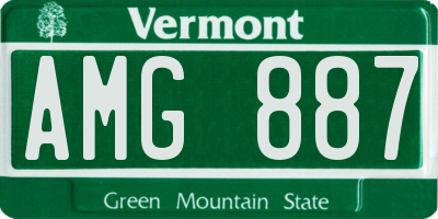 VT license plate AMG887