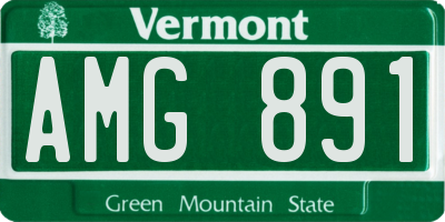 VT license plate AMG891