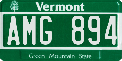 VT license plate AMG894