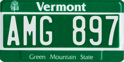 VT license plate AMG897