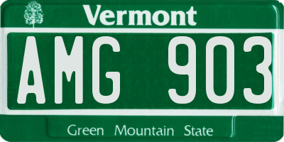 VT license plate AMG903
