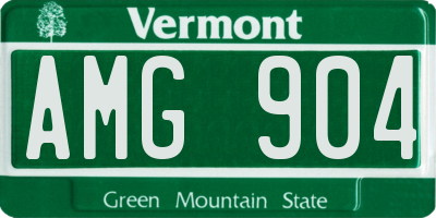 VT license plate AMG904
