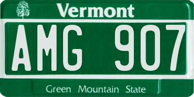 VT license plate AMG907