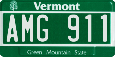 VT license plate AMG911