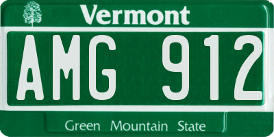 VT license plate AMG912