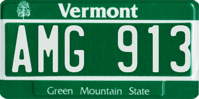 VT license plate AMG913
