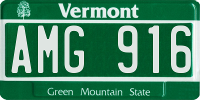 VT license plate AMG916