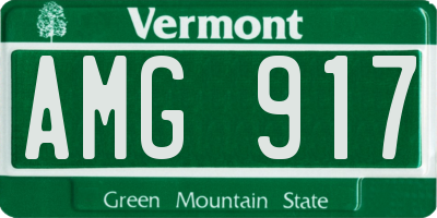 VT license plate AMG917