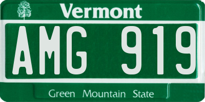VT license plate AMG919