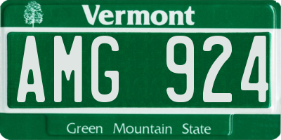 VT license plate AMG924