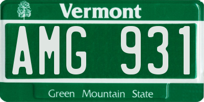 VT license plate AMG931