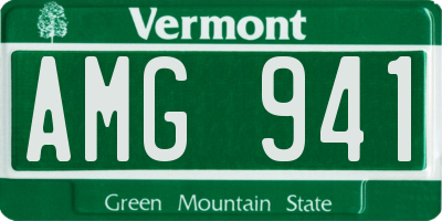 VT license plate AMG941