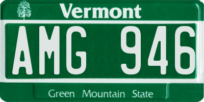 VT license plate AMG946