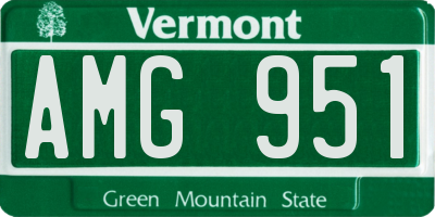 VT license plate AMG951