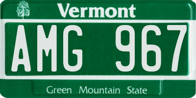 VT license plate AMG967