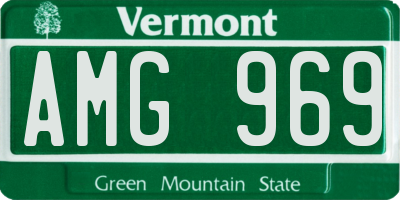 VT license plate AMG969