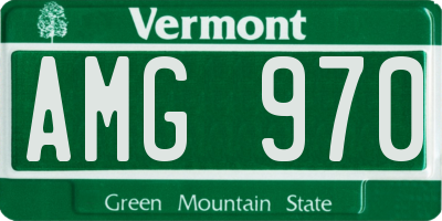 VT license plate AMG970