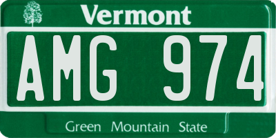 VT license plate AMG974