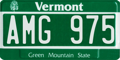 VT license plate AMG975