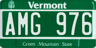 VT license plate AMG976