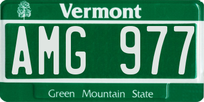 VT license plate AMG977