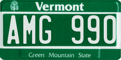 VT license plate AMG990