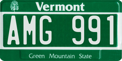VT license plate AMG991