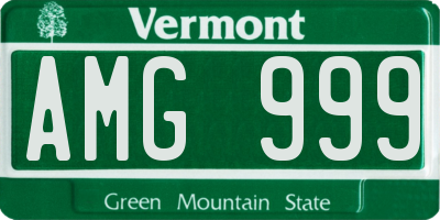 VT license plate AMG999