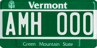 VT license plate AMH000