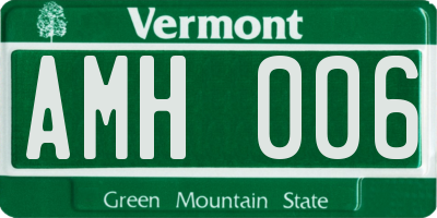 VT license plate AMH006