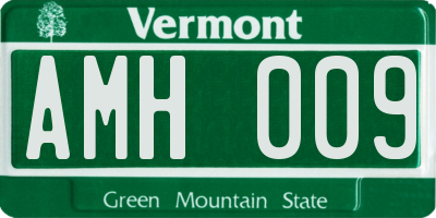 VT license plate AMH009