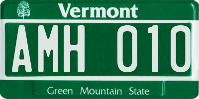VT license plate AMH010