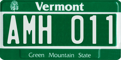 VT license plate AMH011