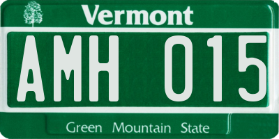 VT license plate AMH015