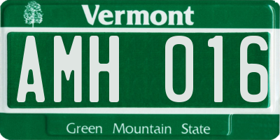 VT license plate AMH016