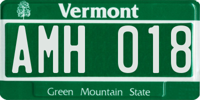 VT license plate AMH018