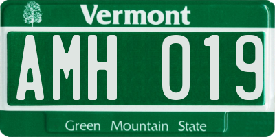 VT license plate AMH019