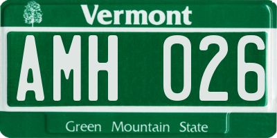 VT license plate AMH026