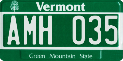 VT license plate AMH035