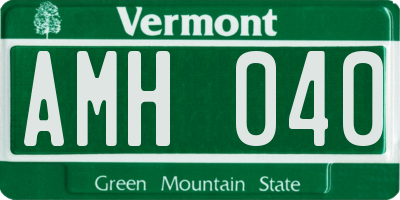 VT license plate AMH040