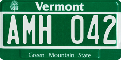VT license plate AMH042