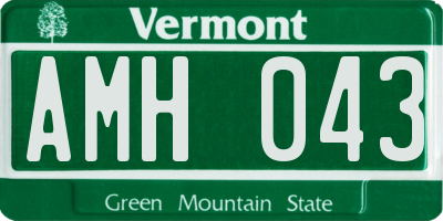 VT license plate AMH043