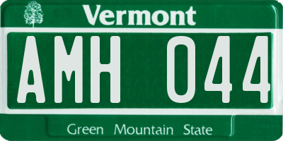 VT license plate AMH044