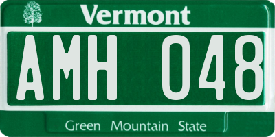 VT license plate AMH048